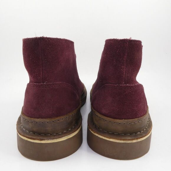 Clarks Men US 8 M Bushacre Rand Chukka Suede Leather Boots Burgundy main image 6